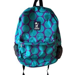 Wildkin Teal and Purple Polka Dot Backpack 16"
